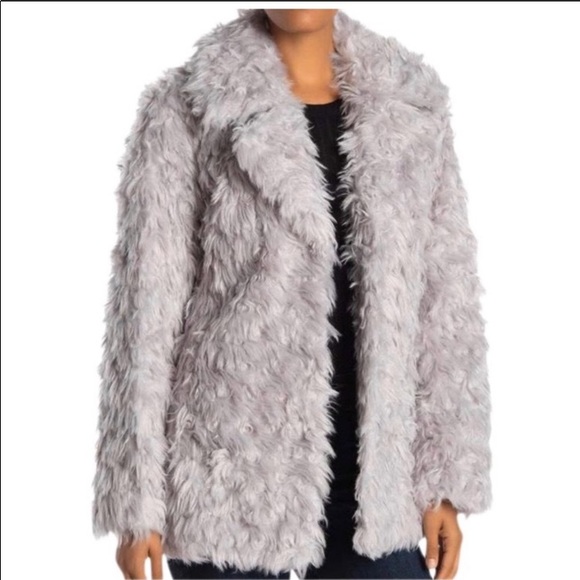 AVEC LES FILLES Notch Collar Curly Faux Fur Jacket size Extra Large - Picture 8 of 8